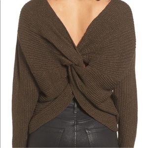 ASTR Brown Open Back Knit Sweater Size XL